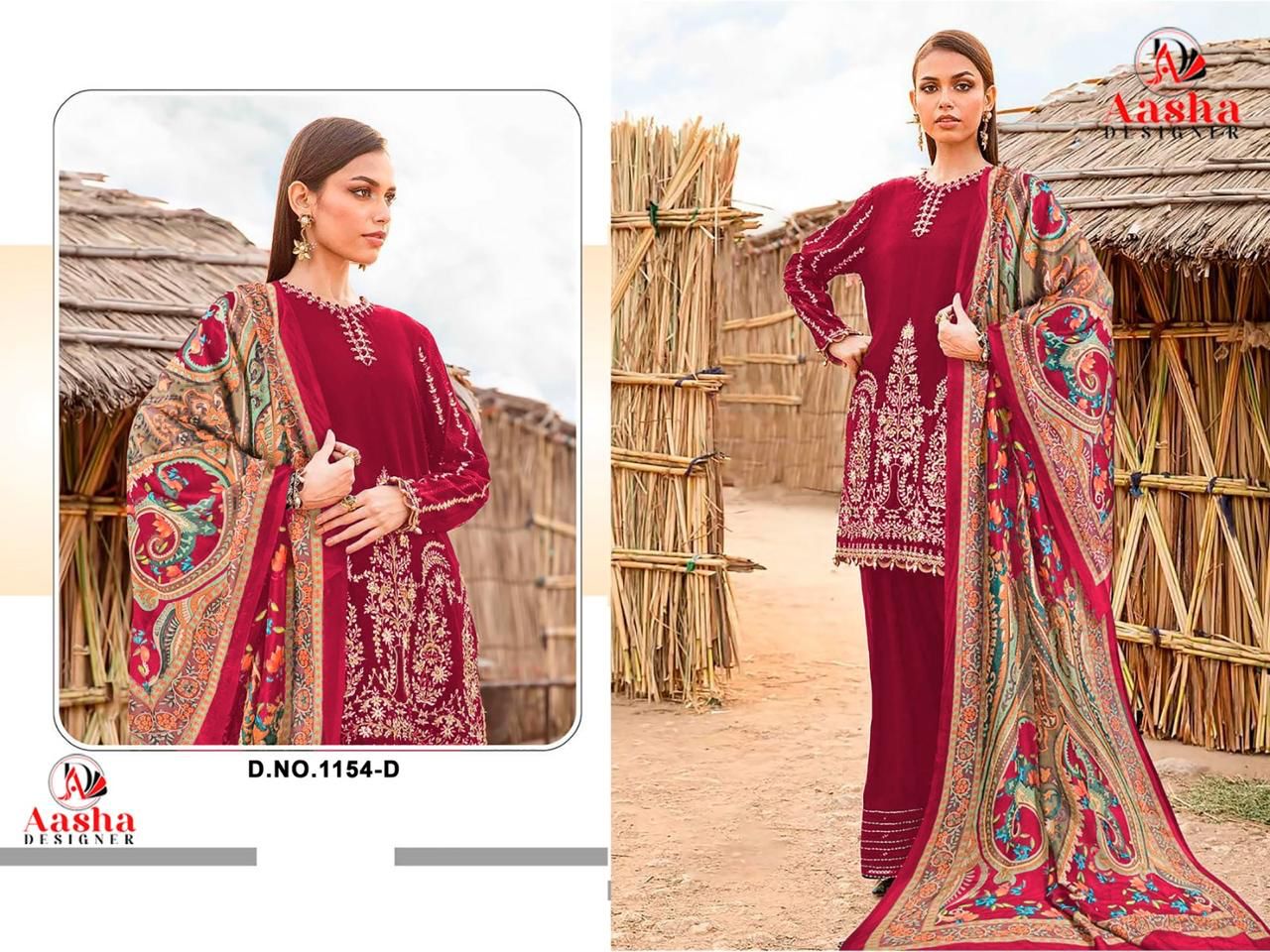Aasha 1154 B To C Heavy Rayon Embroidery Pakistani Suits Orders In India
